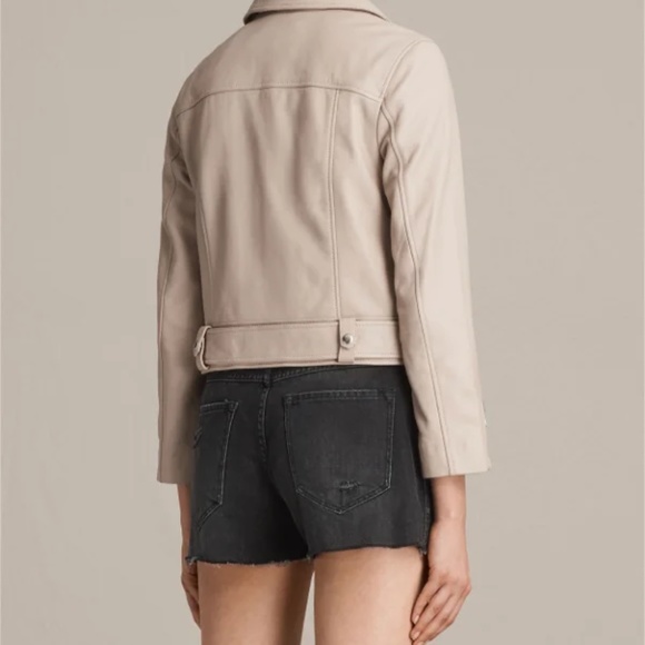 All Saints Cole Biker Leather Jacket - Sand (US 6) - Picture 8 of 8